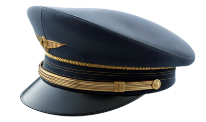 an airplane pilot's hat isolated on a transparent