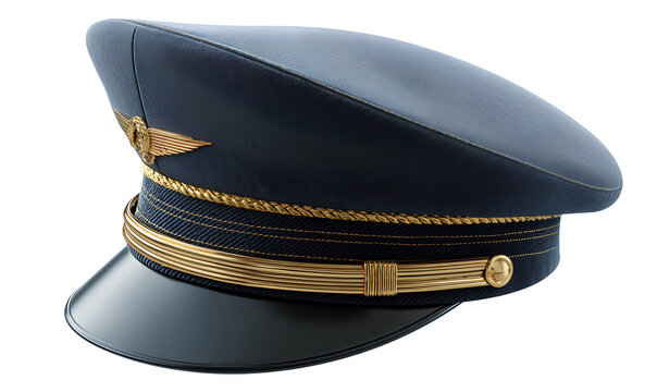 an airplane pilot's hat isolated on a transparent