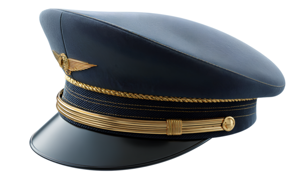 an airplane pilot's hat isolated on a transparent - Powered by Adobe