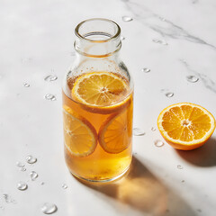 Bottle of Iced Tea with Lemon Slices