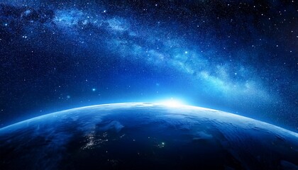 Obraz premium Blue Planet In Beautiful Space