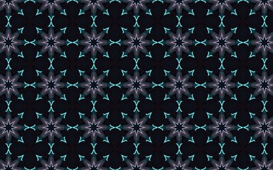 A blue floral seamless geometric pattern suitable for vector wallpaper design and textile texture decoration