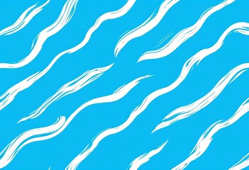Seamless brushstroke white wave pattern on blue background, trendy, paint