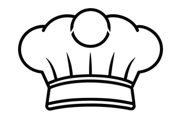 Black outline depicts a stylized chef's hat with rounded shapes and band design