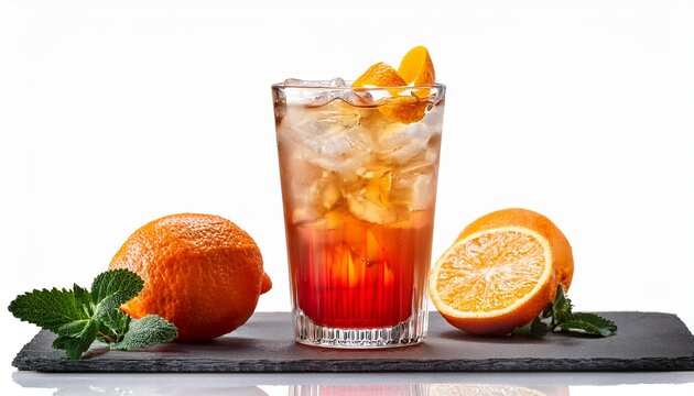 John Collins Cocktail Isolated On White Generative Ai