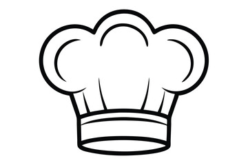Classic monochrome chef hat outline represents culinary professionalism and elegant dining service