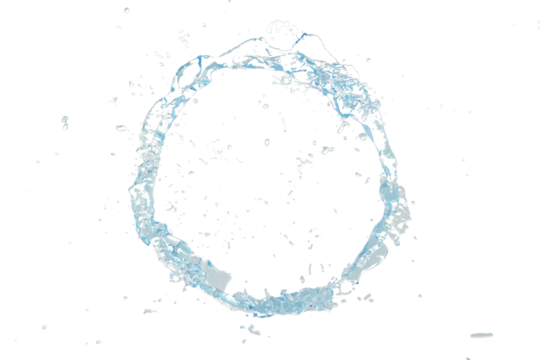 Circular Water Splash Ring liquid fluid isolated on a transparent background - Powered by Adobe