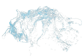 Dynamic Blue Water Splash Explosion Against Black liquid isolated on a transparent background