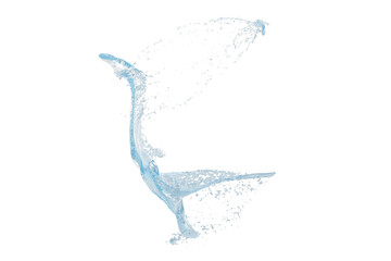 Elegant Blue Water Splash in a Curving Shape liquid isolated on a transparent background