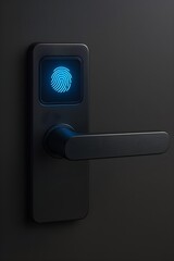 Biometric Door Handle with Blue Fingerprint Scanner (and Ruby Accent Option)