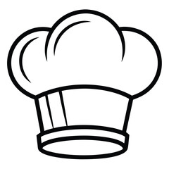 The black outline shows a traditional white chef's hat over a white background