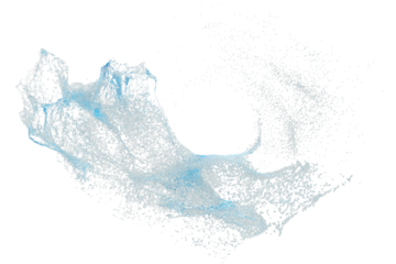 Swirling Blue Water Splash with Fine Droplets liquid isolated on a transparent background