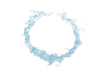 Water Splash Forming a Ring Shape liquid fluid isolated on a transparent background