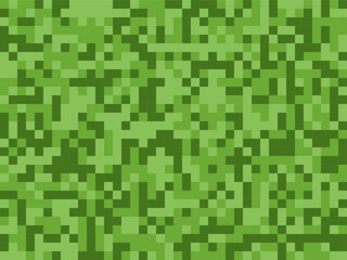 Pixel camouflage seamless vector background. Retro digital pixelated green texture. Pixel game inspired pattern 