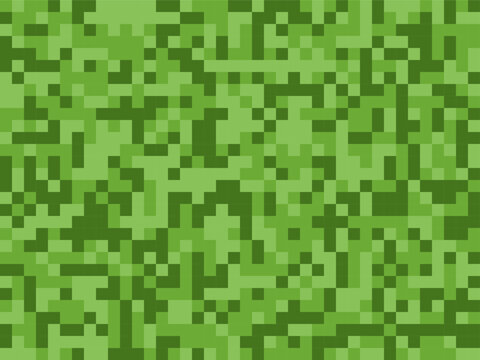 Pixel camouflage seamless vector background. Retro digital pixelated green texture. Pixel game inspired pattern 