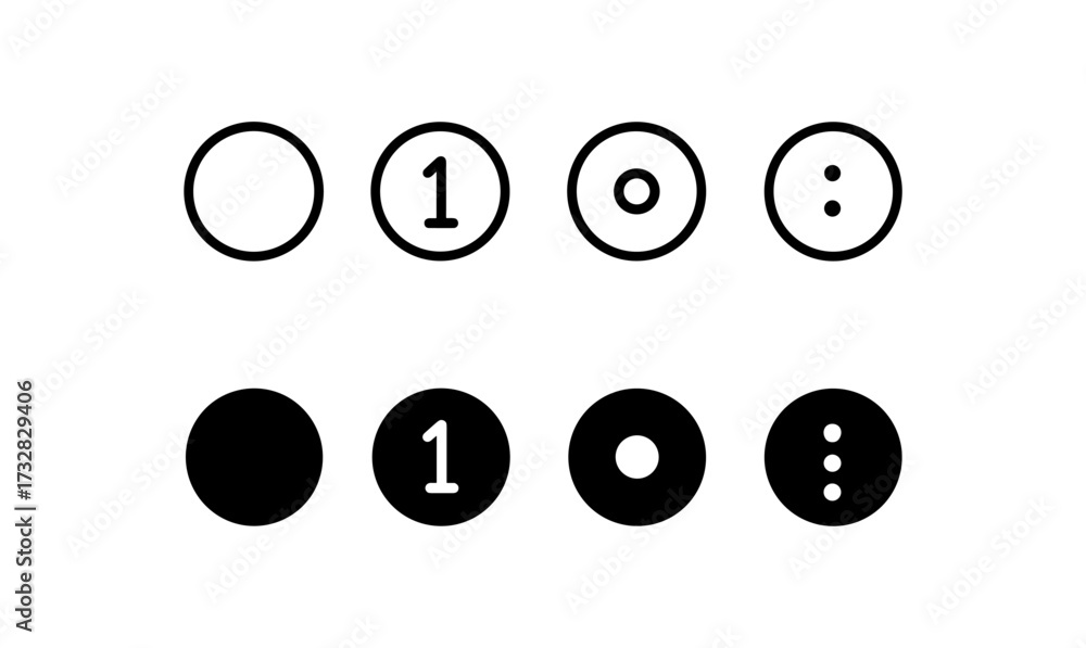 Wall mural minimalist circular buttons with numbers and symbols