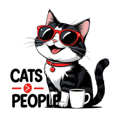 Cartoon Cat Coffee Mug Design Cats > People Funny Graphic