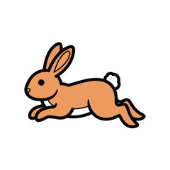 Obraz premium Cute cartoon rabbit jumping vector illustration isolated on white background