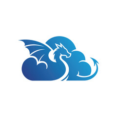 Mystical Dragon Emerging from a Cloud A Symbol of Power and Digital Innovation