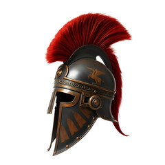 Photo of ancient Greek Corinthian helmet isolated on transparent background