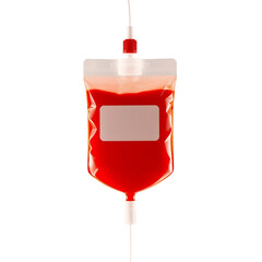 Photo of blood bottle isolated on transparent background