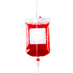Photo of blood bottle isolated on transparent background