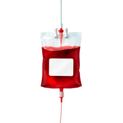 Photo of blood bottle isolated on transparent background