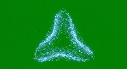 Abstract digital network design element on a vibrant green background