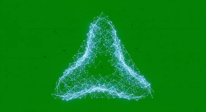 Abstract digital network design element on a vibrant green background - Powered by Adobe