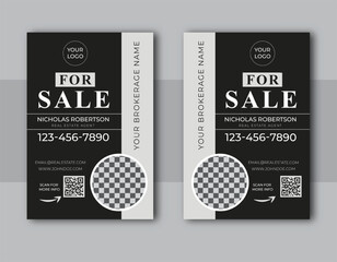 Real Estate Company For Sale Sign Vector