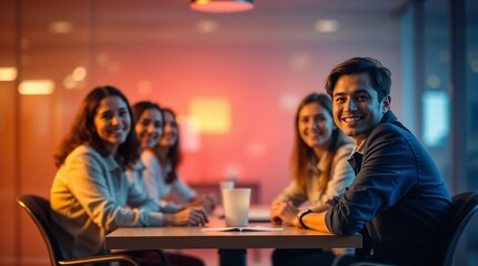 Business office with blurred people casual wear, with blurred background