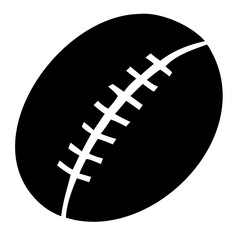 A brown american football ball with laces is a sport icon and vector illustration of the game isolated on white