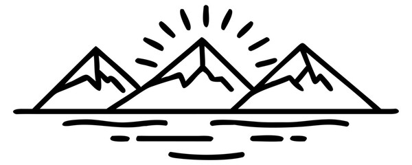 Vector illustration set of mountain sport and business logo design silhouettes