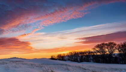 Obraz premium Serene Sunset Sky At Winter