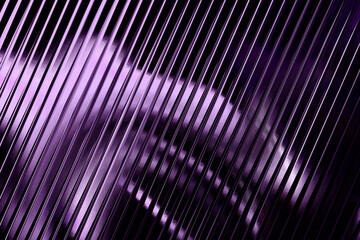 Abstract purple metallic surface with diagonal lines and reflections