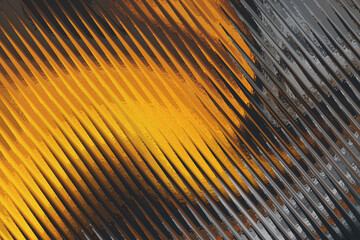 Closeup abstract texture of parallel lines in gold and gray