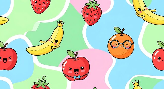 Cute Cartoon Fruit Pattern.