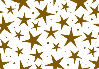 Golden star seamless pattern for Christmas and New Year background. Seamless pattern. Stars texture. Merry Christmas and Happy New Year design. Winter holiday. Happy holiday. Decor for the New year