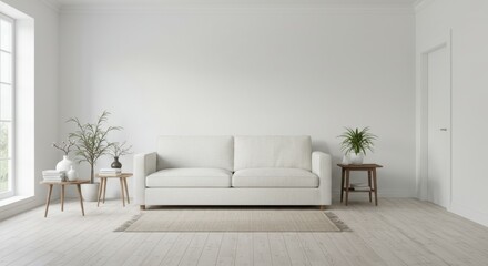 Bright and Modern Minimalist Living Room Interior
