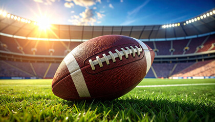 american football on grass