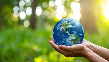 earth in hand  save the environment  concept 
