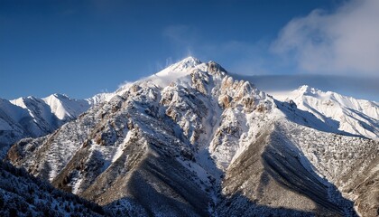 Snow Dusted Peak In San Gabriel Mountains