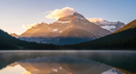 Mountain Lake Reflection Serene Landscape