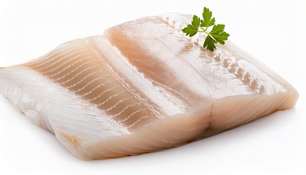 Isolated Raw Haddock Fish Fillet