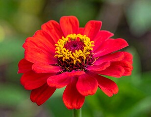 Close-up of vibrant red Zinnia