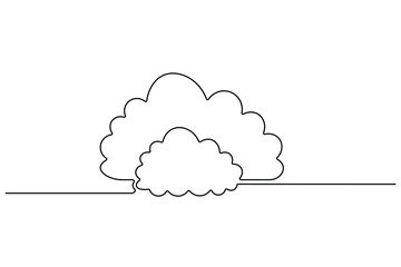 Cloud Computing Data Storage and Backup Continuous Line Art Vector Illustration.