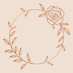 A simple and elegant rose gold floral frame for invitations vector illustration