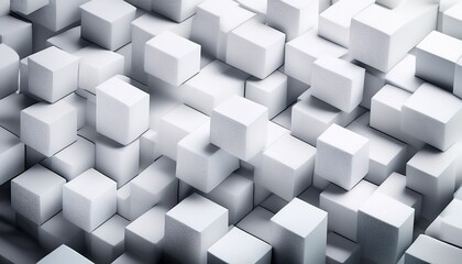 Obraz premium White Cubes Abstract Background Texture Copy Space