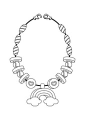 Obraz premium Black-and-white beaded necklace children accessory