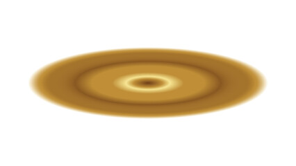 Abstract Concentric Golden Ovals, ceramic bowl isolated on white background